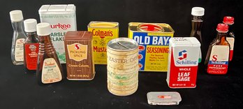 A Neat Collection Of Vintage Tins And Bottles