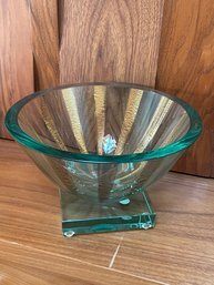 Decorative Glass Bowl, Signed On Bottom