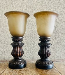Pair Of Decorative Uplight Table Lamps