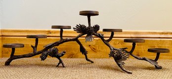 7 Tier Metal Candleholder With Pinecone Design