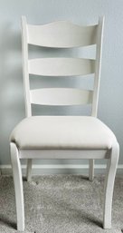 Classic White Ladder Back Accent Chair