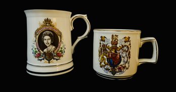 Queen Elizabeth II Silver Jubilee Mug And The Royal Marriage Mug