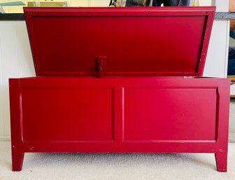 Wooden Chest Painted A Gorgeous Deep Red