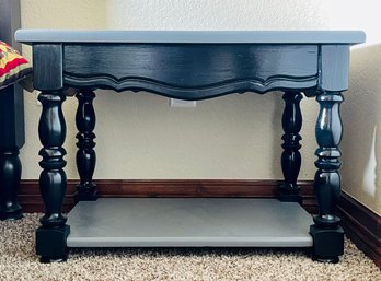 Grey And Black Wood Side Table