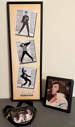 Fantastic Leather Elvis Fanny Pack, Jailhouse Rock Print And A Framed Photo Of Elvis