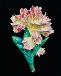 Amazing 19th Century  Ceramic Floral Wall Art By Delphin Massier Vallauris