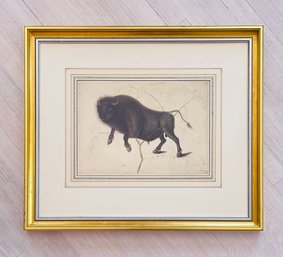 ' Buffalo In Acacia Trek ' Print