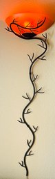 Twigs 1 Light Plug In Wall Sconce With Amber Glass