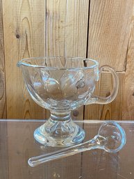 Small Glass Pitcher With Ladle