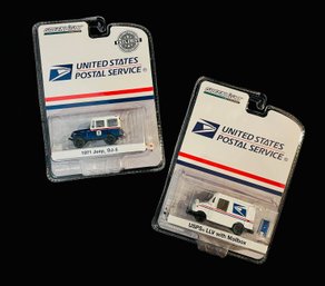 2 Greenlight USPS Jeep & Delivery Truck 1/64 Diescast Models