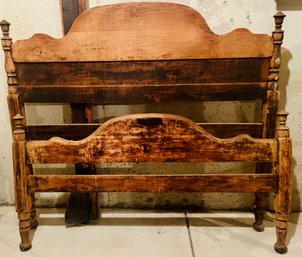 Antique Solid Wood Bed Frame