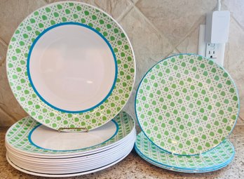 Set Of Cynthia Rowley Melanine Dinner Plates