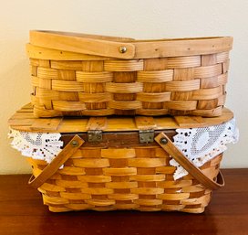 Pair Of Beautiful Vintage Picnic Baskets