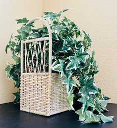 Faux Plant In Weave Basket