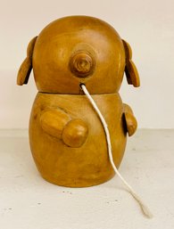 Dog Wood Figure With String