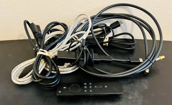 Fire Stick Remote With Lot Of HDMI Cords