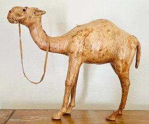 Vintage Leather Wrapped Camel Statue
