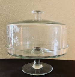 Princess House Glass Floral Cake Stand