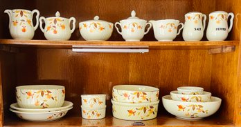 Collection Of Hall's Superior Quality Kitchenware Incl. Sugar And Creamer, Servings Dishes, And More!