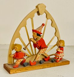 Hand Carved Wood Pied Piper Of Hamelin