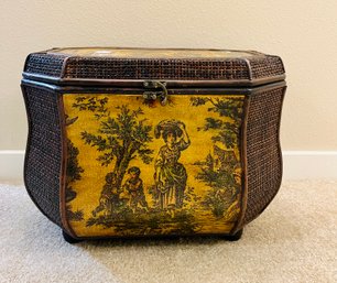 Vintage Maitland Smith Style Wicker Storage Box