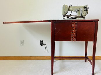 Vintage Nechhi Sewing Machine In Cabinet