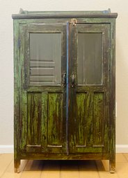 Rustic Look 2 Door Wood/ Glass Cabinet