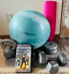 Variety Of Exercise Equipment And Weights