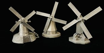 Trio Of Artil Specials Utrecht Tin Windmills Made In Holland