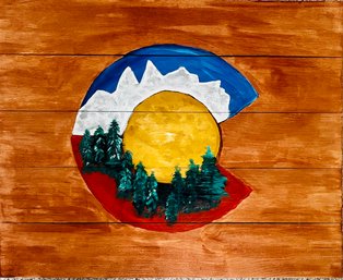 Painted Colorado Flag Wooden Wall Art