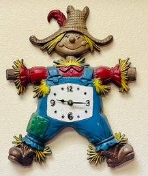 Vintage Sexton Cast Metal Scarecrow Wall Clock