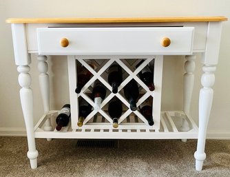 Solid Wooden Table With Wine Rack!