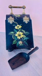 Circa 1865 Tole Painted Coal Box Scuttle