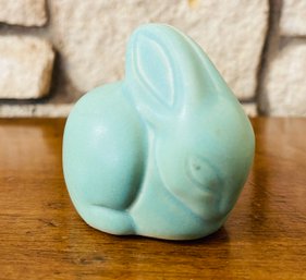 Van Briggle Bunny Rabbit Signed Turquoise Colorado Springs Vintage