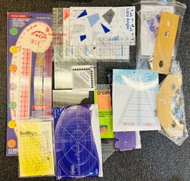 Large Assortment Of Quilting Measurement Tools 1 Of 2