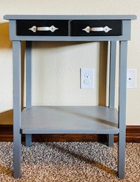 Grey Two Drawer Side Table