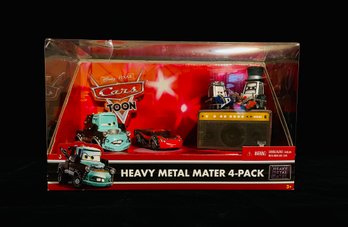 NEW!! Disney Pixar Cars Toon 4-Pack Heavy Metal Mater, Lightning, Rocky & Eddie