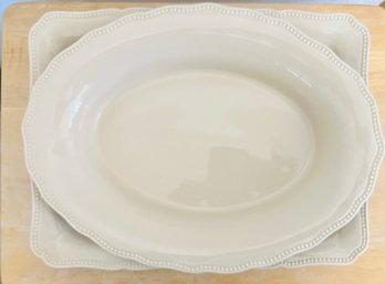 Pair Of Blackhawck Off White Serving Dishes