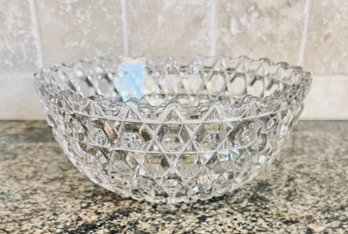 Geometric Design Crystal Glass Centerpiece Bowl
