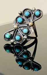 Sterling Silver & Turquoise Ring  Size 6.5- 4.5 Grams