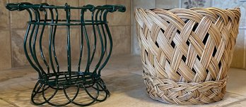 Wire And Woven Plant Holders