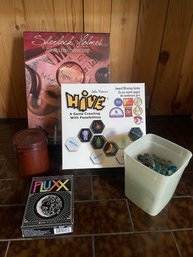 Lot Of Games Including Marbles, Hive And Sherlock Holmes