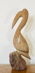 Hand Carved Bali Wood Pelican Statue