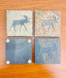 Set Of Stone Moose Coasters