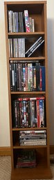 Wooden CD/DVD Shelf Incl. DVD's, Cd's And New Blue Rays.