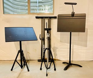 Lot Of Four Music Stands Including Pearl, Pyle And More