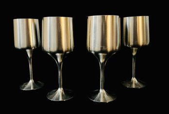 4 Siam Pewter Goblets