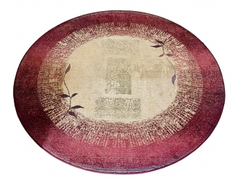 Sphinx Burgundy And Cream Color Round Area Rug