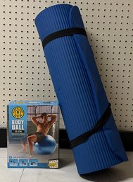 Yoga Mat And Golds Gym Body  Ball