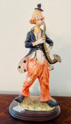 Hobo Clown Playing Saxophone Figurine